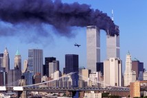 Just before the second airplane crashes to the World Trade Center, New York, 11 Sept 2001 2